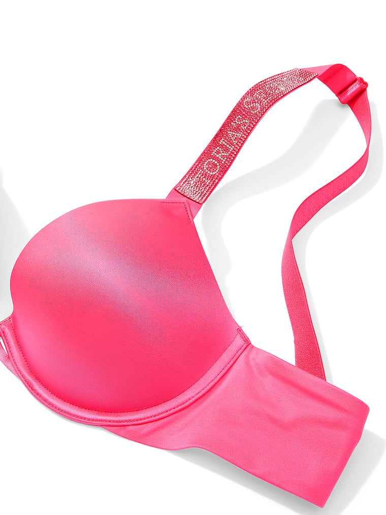 Sutien push-up Shine Strap. Produsul este roz și provine din colecția Very Sexy.