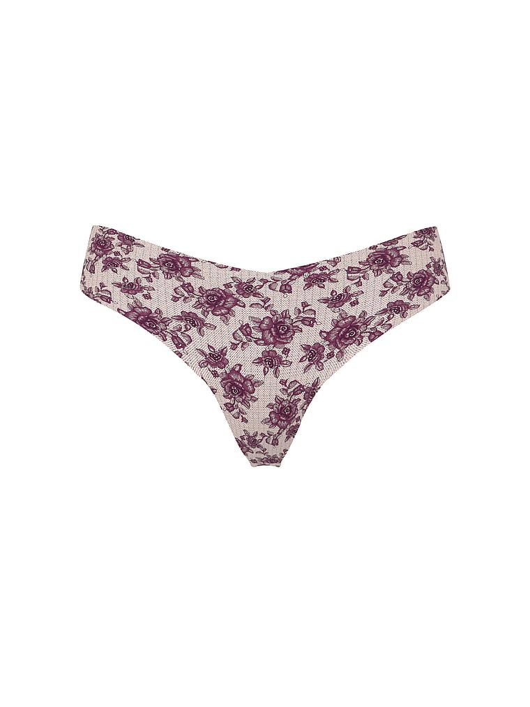 Tanga fără sudură fără prezentare. Produsul este de culoare florală și provine din colecția No-Show.