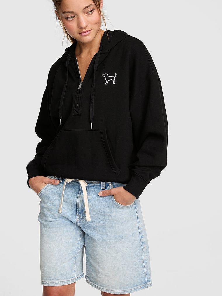 Hanorac cu glugă și fermoar scurt Campus Fleece