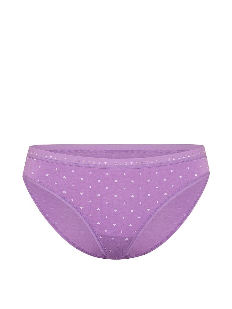 Chiloți de bumbac Bikini. Produsul are o culoare cu model și provine din colecția Victoria's Secret.