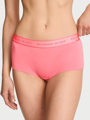 Cotton Chiloți Boyshort din bumbac, cu logo aplicat