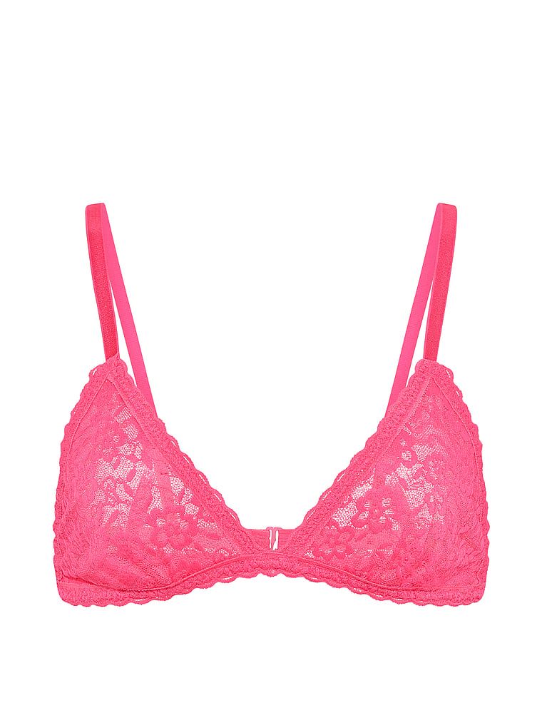 Bralette din dantelă fără căptușeală. Produsul este roz și provine din colecția Victoria's Secret.