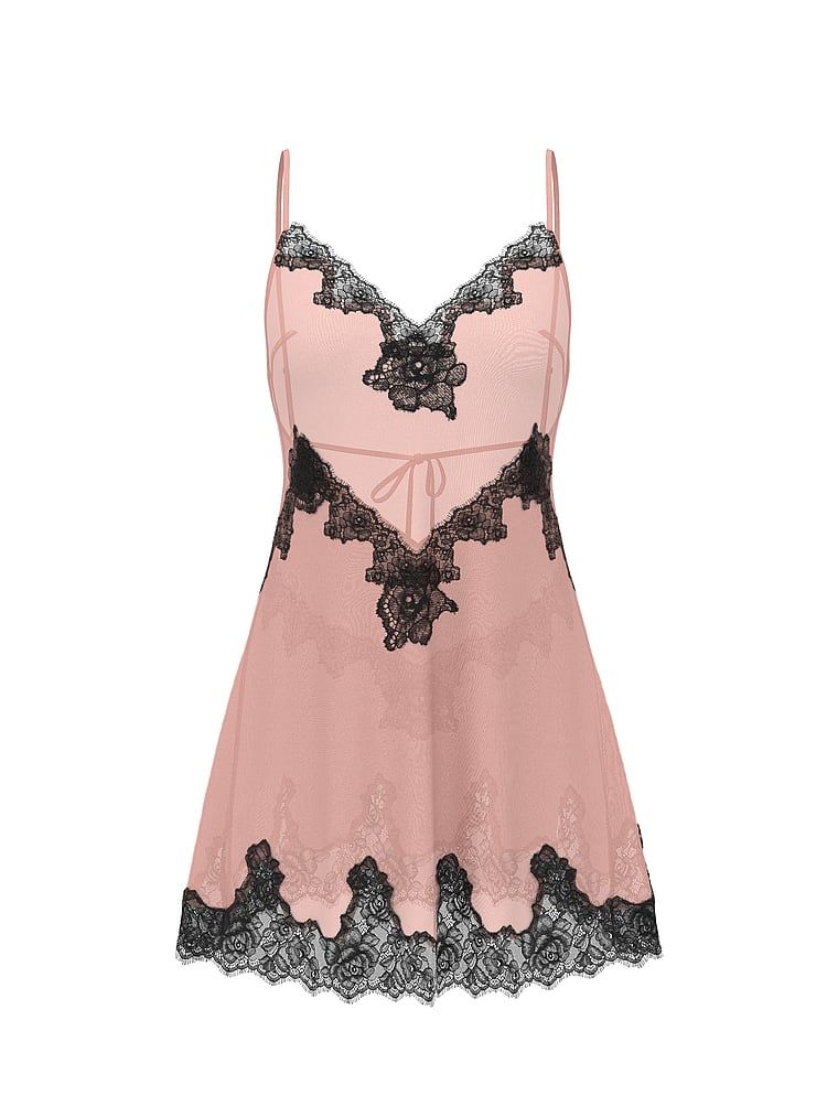 Juponă de șifon Rose Lace-Trim. Produsul este roz și provine din colecția Very Sexy.