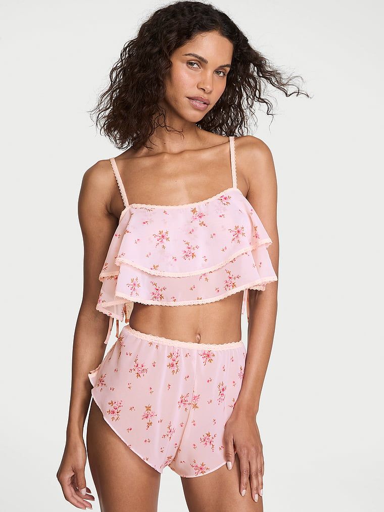 Dream Angels Set Babydoll din șifon transparent cu glicină