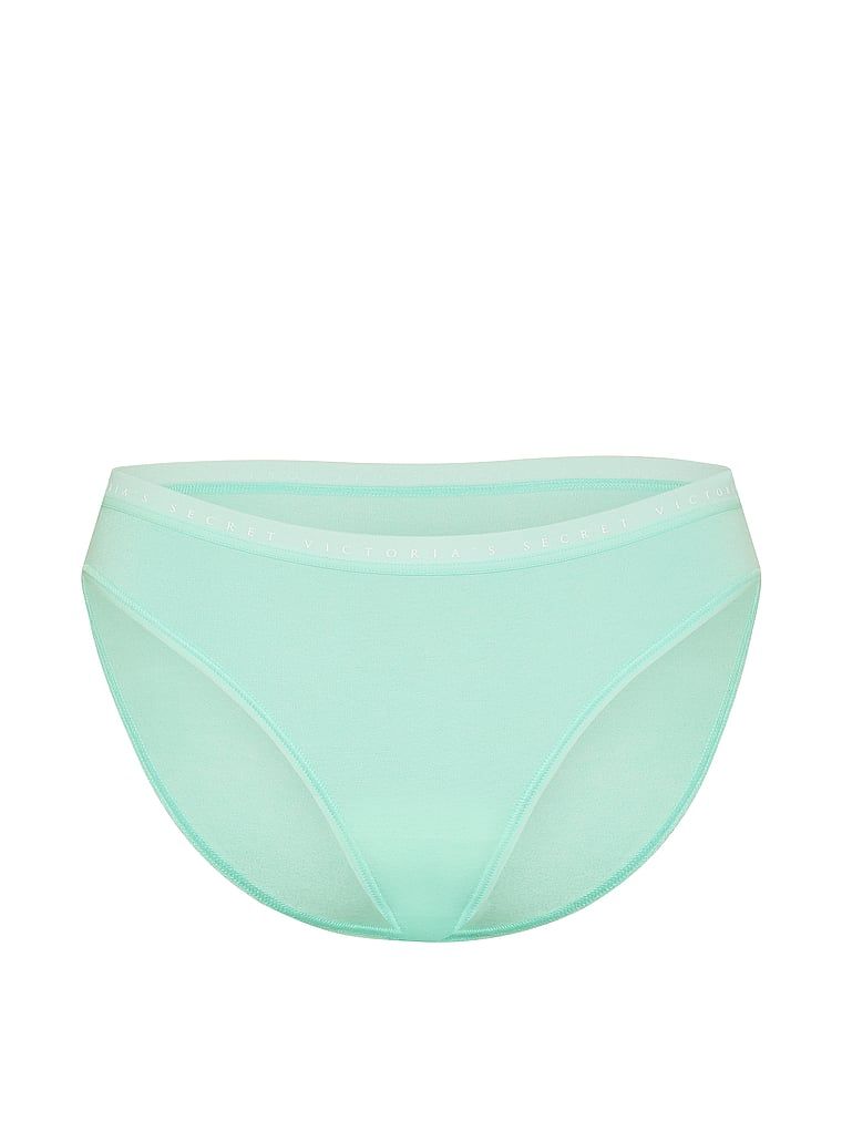 Chiloți de bumbac Bikini. Produsul este de culoare verde și provine din colecția Victoria's Secret.