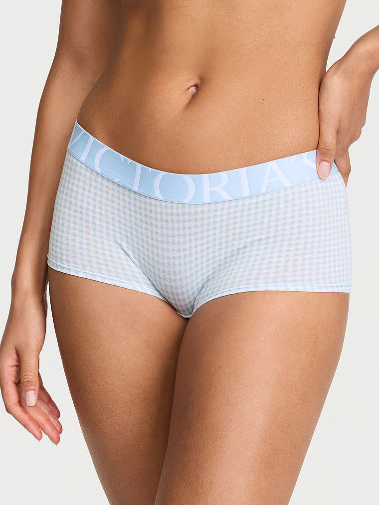 Pantaloni scurți de bumbac Logo Exploded Boyshort. Produsul este modelat și provine din colecția Bumbac.
