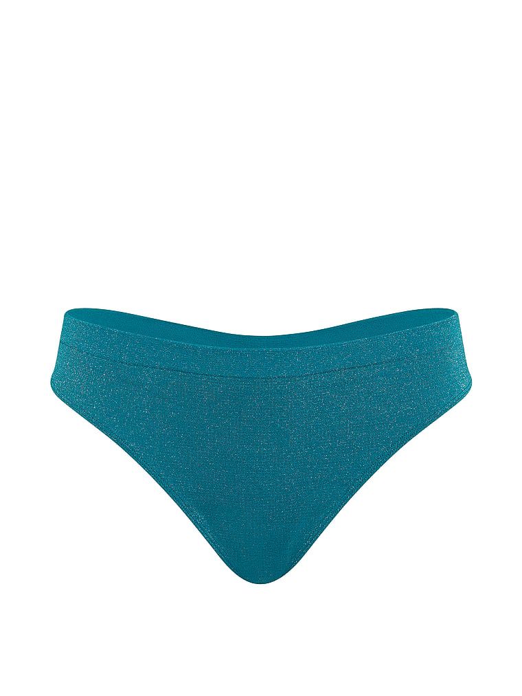 Tanga din material strălucitor de Shimmer. Produsul este albastru și provine din colecția Seamless (Seamless Collection).