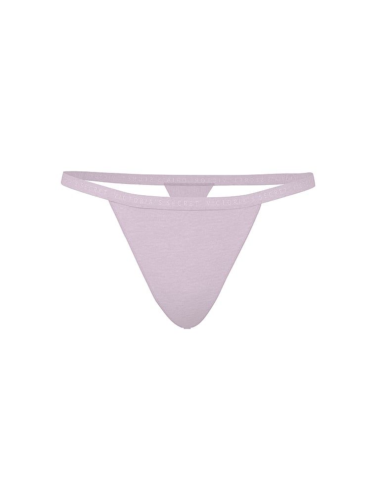 Tanga de bumbac elastic. Produsul este de culoare mov și provine din colecția Victoria's Secret.