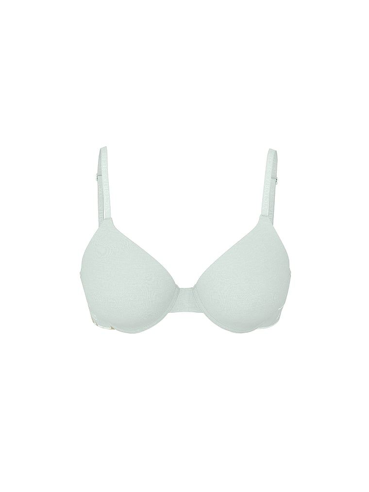 Sutien de bumbac push-up Perfect Shape. Produsul este de culoare verde și provine din colecția de tricouri.