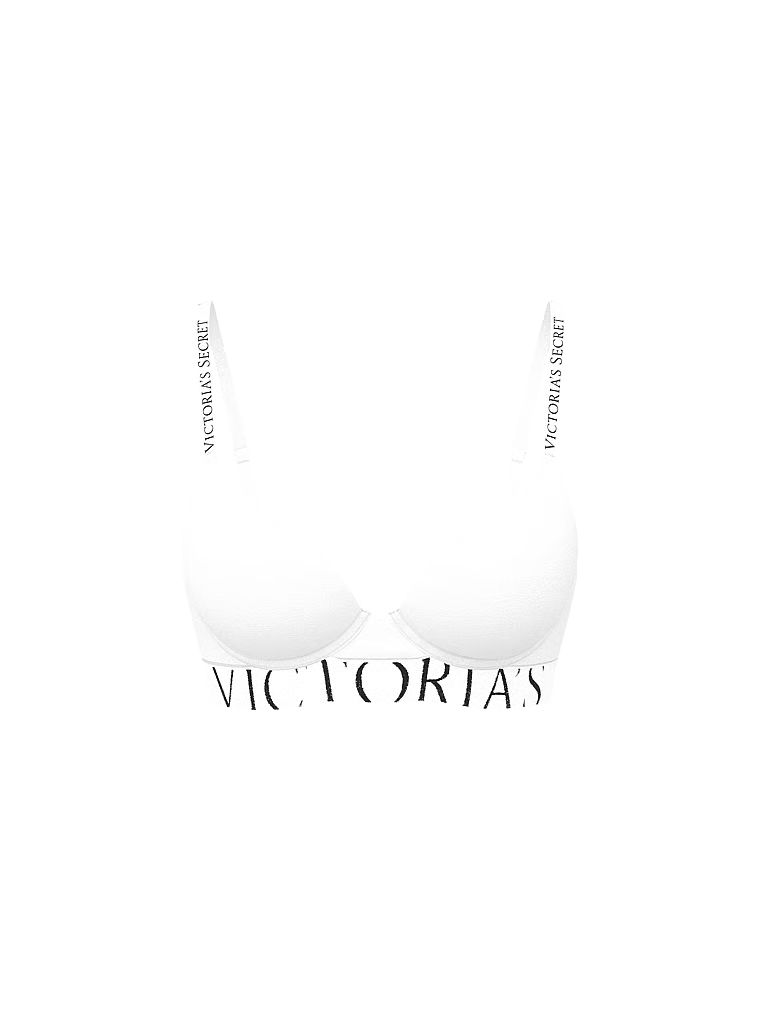 Sutien de bumbac push-up Perfect Shape Exploded Logo. Produsul este alb și provine din colecția de tricouri.