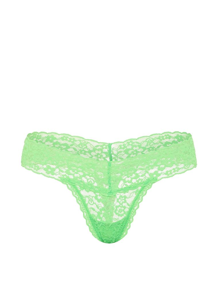 Tanga din dantelă. Produsul este de culoare verde și provine din colecția Lacie.