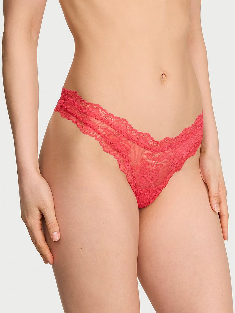 Very Sexy Chiloți Tanga din dantelă în formă de trandafir, cu talie înaltă