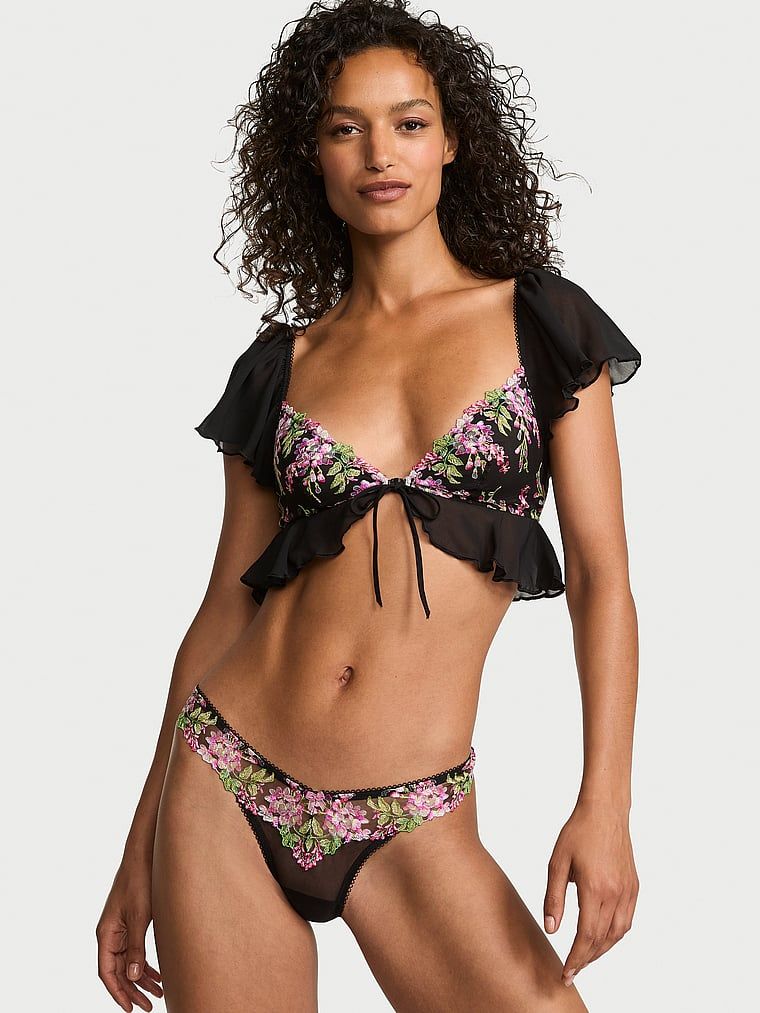 Dream Angels Top sutien vaporos cu broderie cu glicină