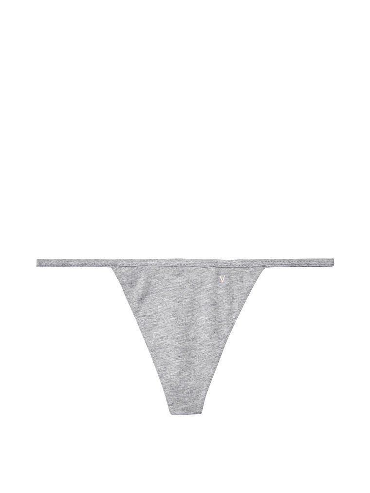 Tanga din bumbac elastic. Produsul este gri și provine din colecția Victoria's Secret.