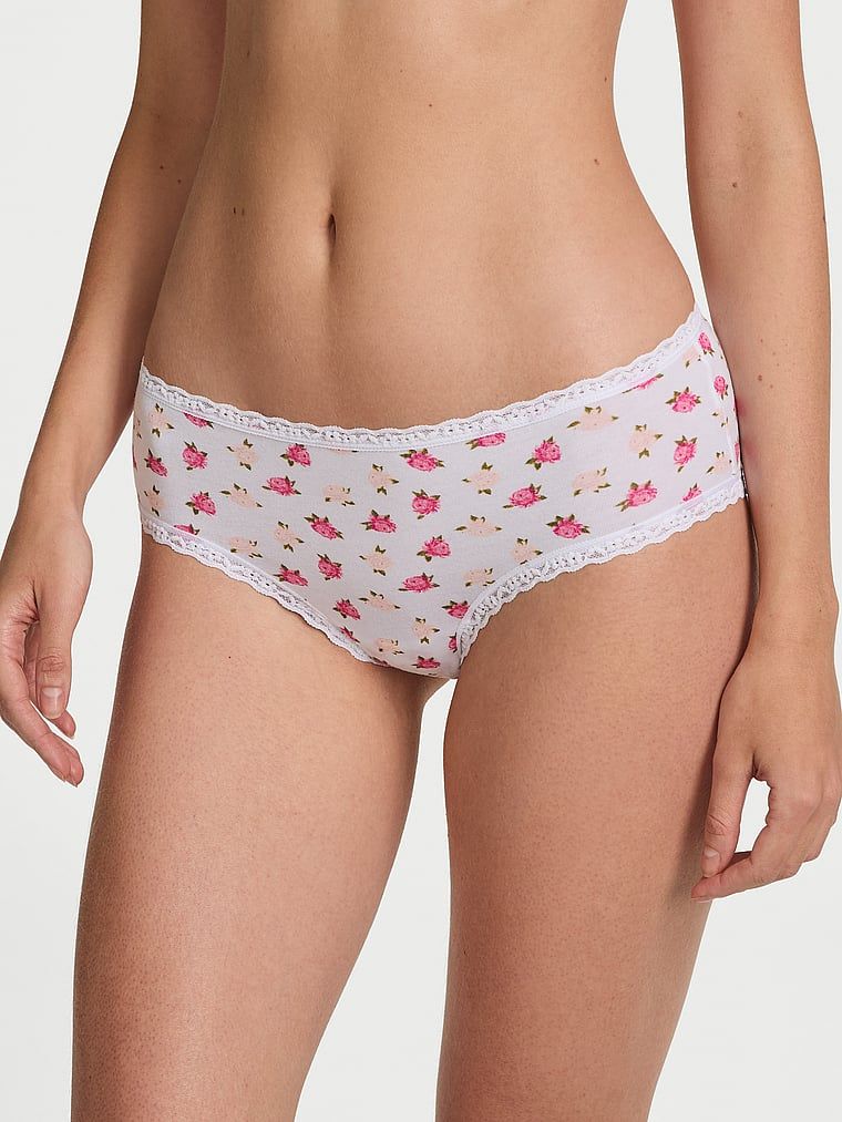 Chiloți din bumbac cu dantelă pe margini Lante-Waist Cheeky. Produsul are un model floral și provine din colecția Lacie.