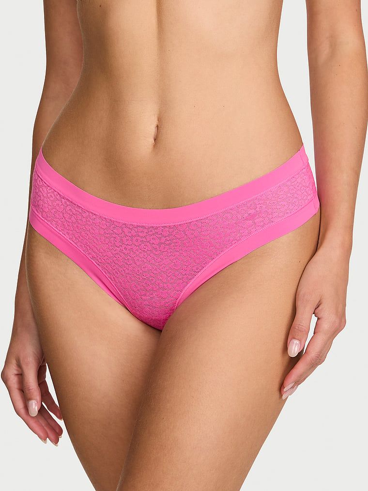 Tanga cu Leopard cu imprimeu de leopard, care nu apare. Produsul este roz și provine din colecția No-Show.