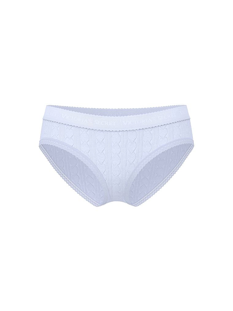 Chiloți din bumbac cu inimă și logo-ul Heart Pointelle Hiphugger. Produsul este de culoare mov și provine din colecția Bumbac.