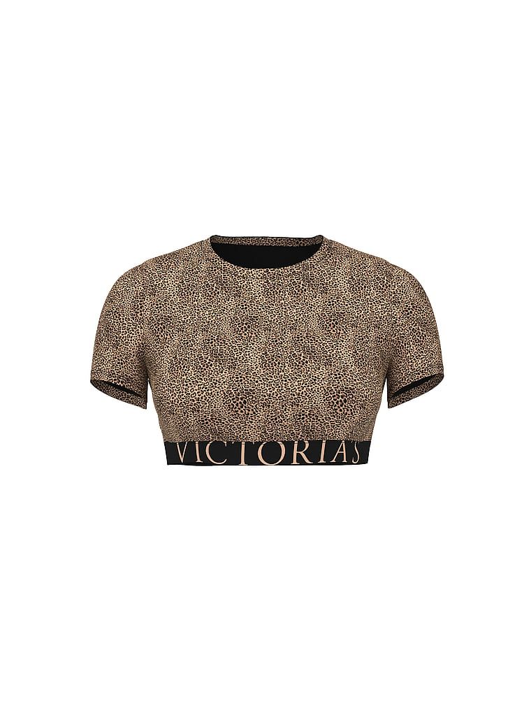 Crop top din bumbac cu mâneci scurte. Produsul este modelat și provine din colecția de tricouri.