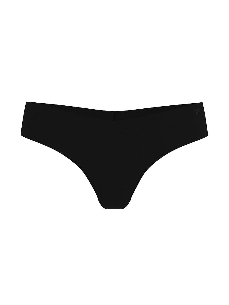 Tanga fără sudură fără prezentare. Produsul este negru și provine din colecția No-Show.