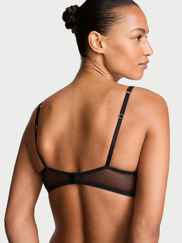 Wicked Mesh-Trim, sutien balconet fără căptușeală. Produsul este negru și provine din colecția Dream Angels.