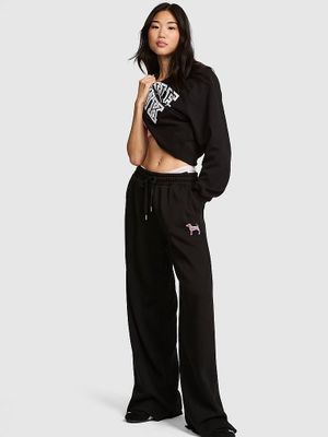 PINK Pantaloni de trening Campus Fleece cu croială largă și șlițuri