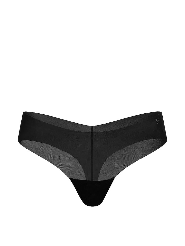 Tanga de plasă care nu apare. Produsul este negru și provine din colecția No-Show.