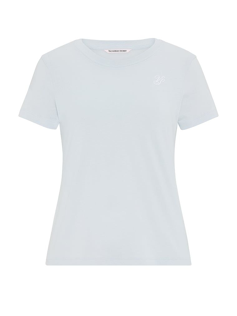 Tricou de dormit din bumbac Mix & Match. Produsul este albastru și provine din colecția Victoria's Secret.
