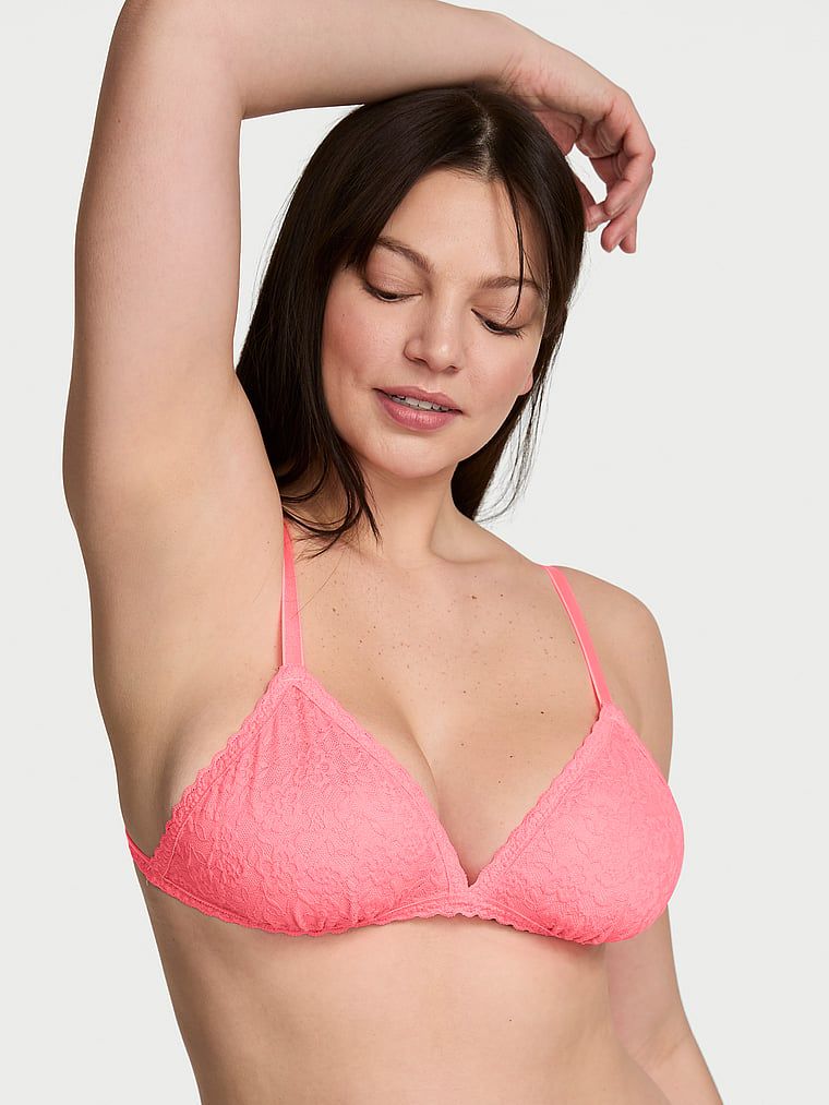 Victoria's Secret Bustieră Bralette Lacie triunghiulară fără căptușeală