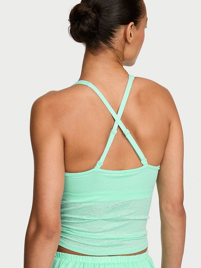 Dantelă cu logo-ul VSX Sport Top. Produsul este de culoare verde și provine din colecția VSX.