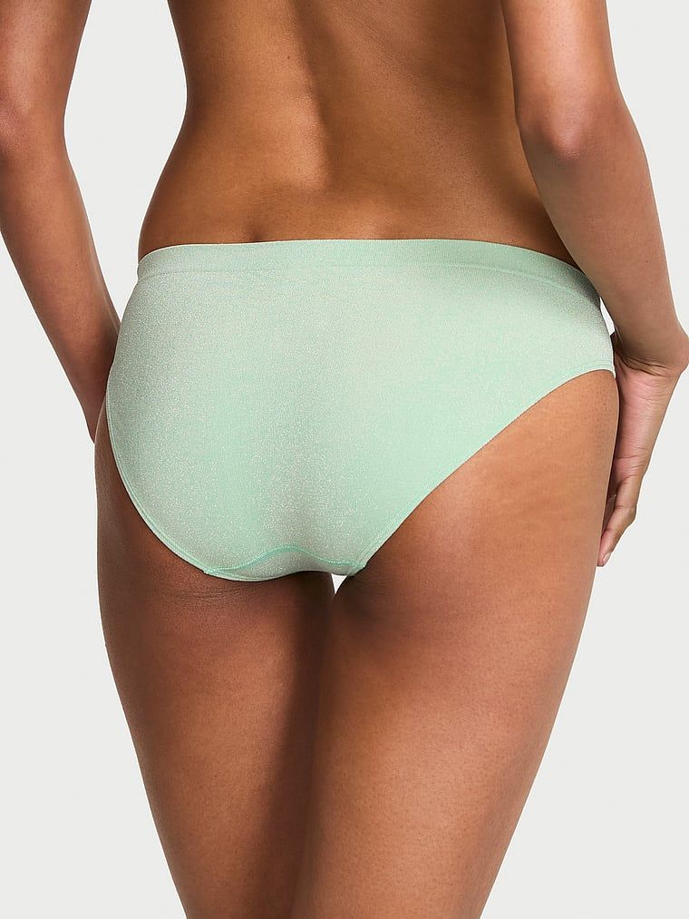 Chiloți Shiny Shimmer Bikini. Produsul este de culoare verde și provine din colecția Seamless (Seamless Collection).