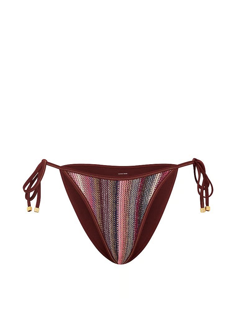 Shimmer Stripe Pantalon de bikini obraznic. Produsul este modelat și provine din colecția Victoria's Secret Swim.