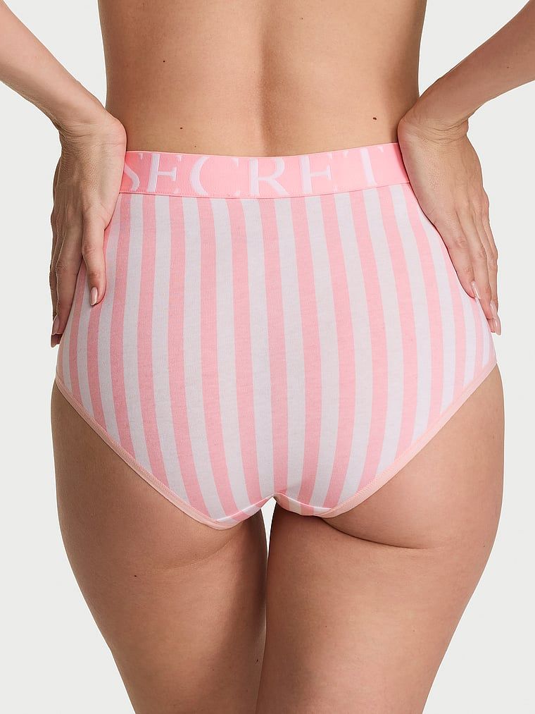 Chiloți din bumbac cu talie înaltă Logo Exploded Brief. Produsul este modelat și provine din colecția Bumbac.