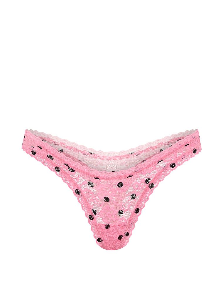 Tanga Ultra-Mini Scoop din dantelă. Produsul are imprimeu color și provine din colecția Lacie.