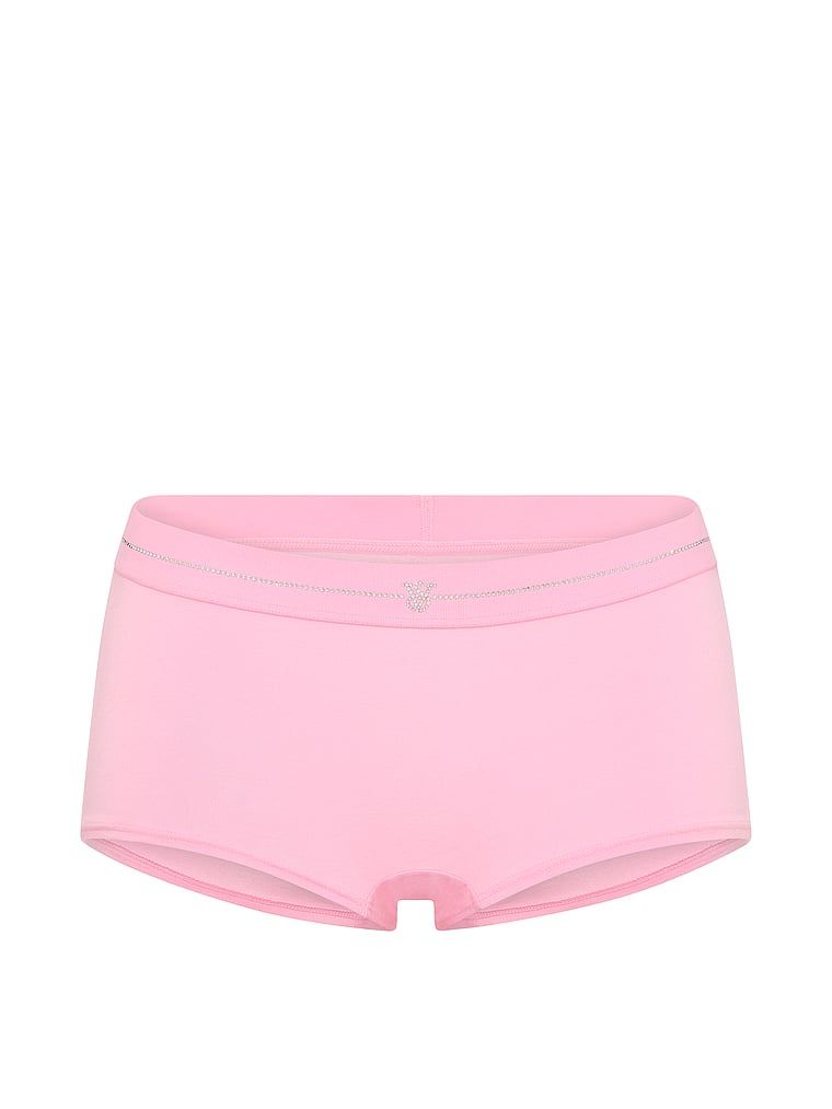 Pantaloni scurți din bumbac Shine Logo. Produsul este roz și provine din colecția Bumbac.