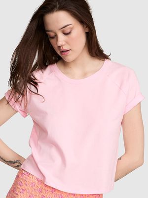 Tricou de dormit din bumbac cu mânecă raglan