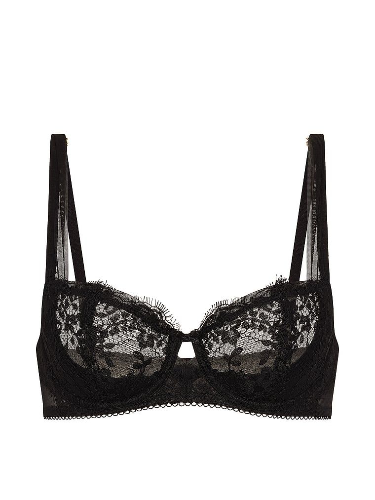 Wicked Mesh-Trim, sutien balconet fără căptușeală. Produsul este negru și provine din colecția Dream Angels.