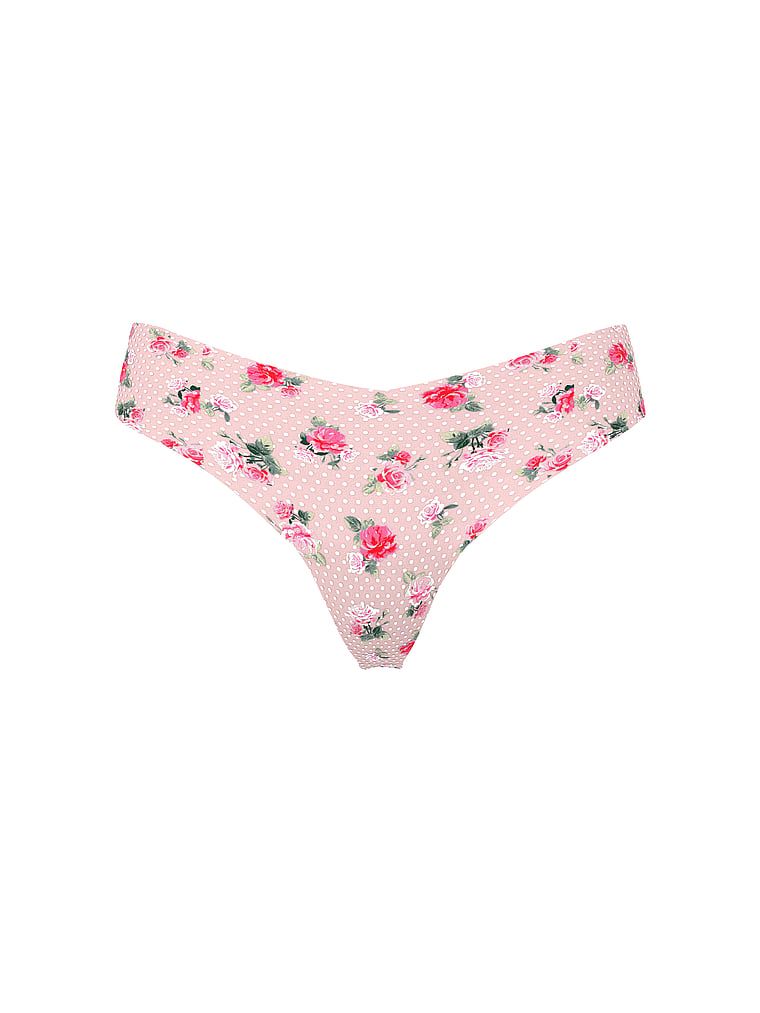 Tanga fără sudură fără prezentare. Produsul are un model floral și provine din colecția No-Show.