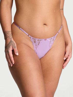 Dream Angels Chiloți V-String reglabili, cu margini din dantelă