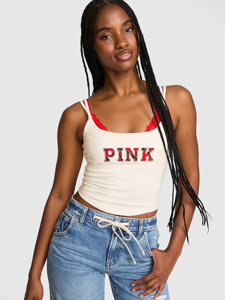 PINK Maiou All-Day Cotton cu bretele subțiri