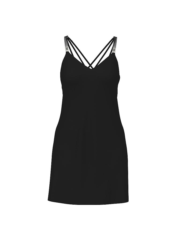 Very Sexy Rochie tip furou, din satin, cu bretele presărate cu strasuri strălucitoare la spate