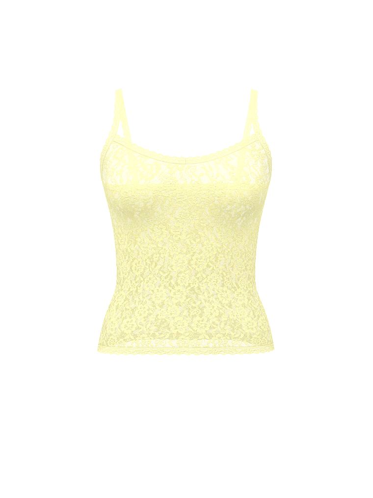 Blu din dantelă cu bretele subțiri Camio. Produsul este galben și provine din colecția Victoria's Secret.