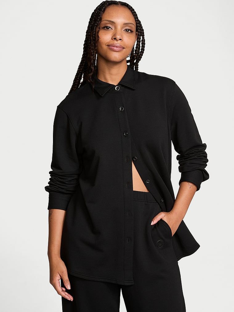 Victoria's Secret Bluză oversized din material fleece și modal periat