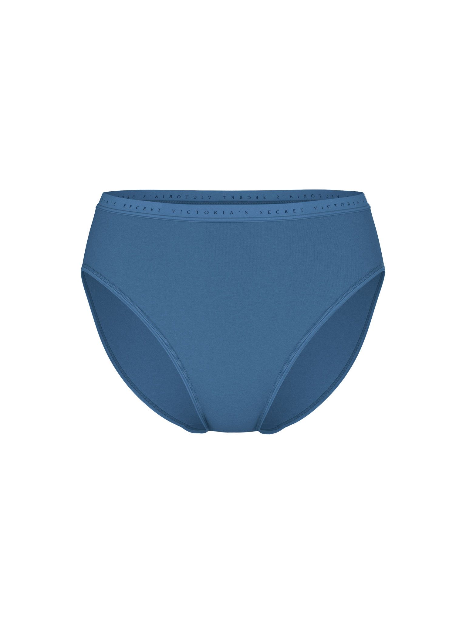 Chiloți din bumbac High-Leg Slip cu picioare înalte. Produsul este albastru și provine din colecția Victoria's Secret.