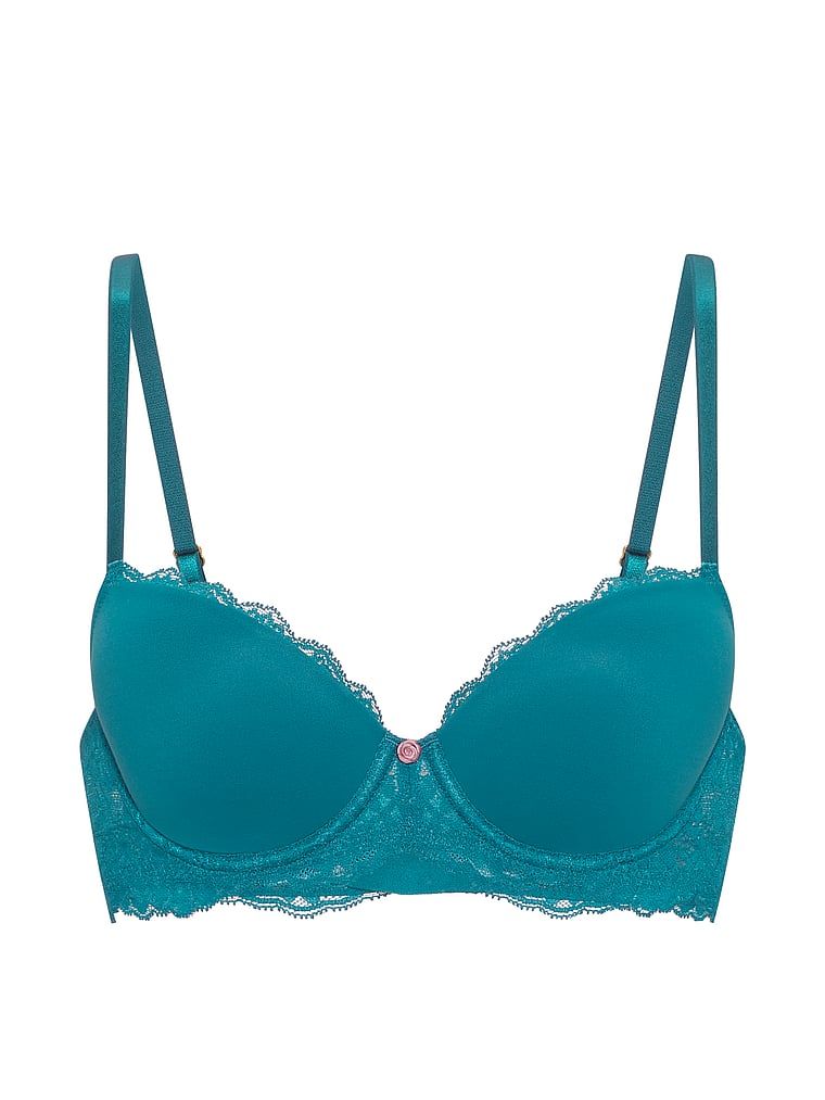 Sutiene ușor căptușit, cu dantelă Lace Demi. Produsul este albastru și provine din colecția Dream Angels.