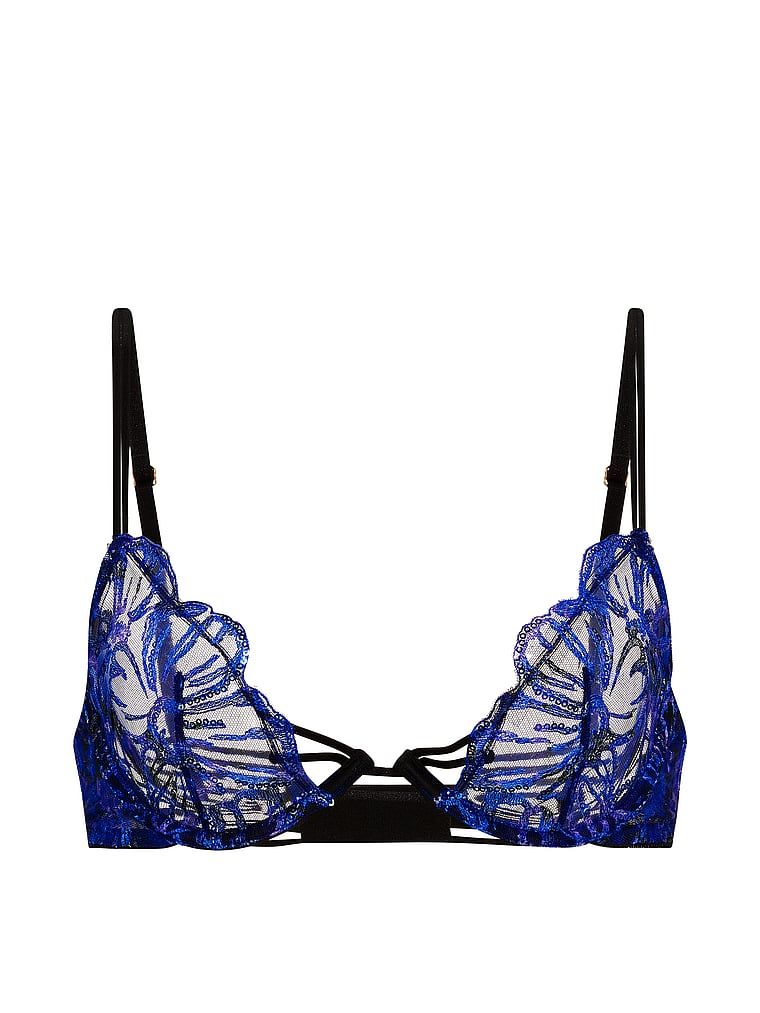 Sutien fără căptușeală cu paiete Party Floral Demi. Produsul este modelat și provine din colecția Very Sexy.