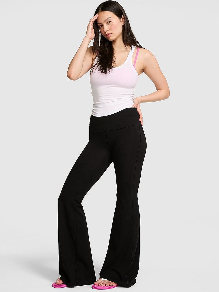Colanți super evazați cu talie pliabilă All-Day Cotton