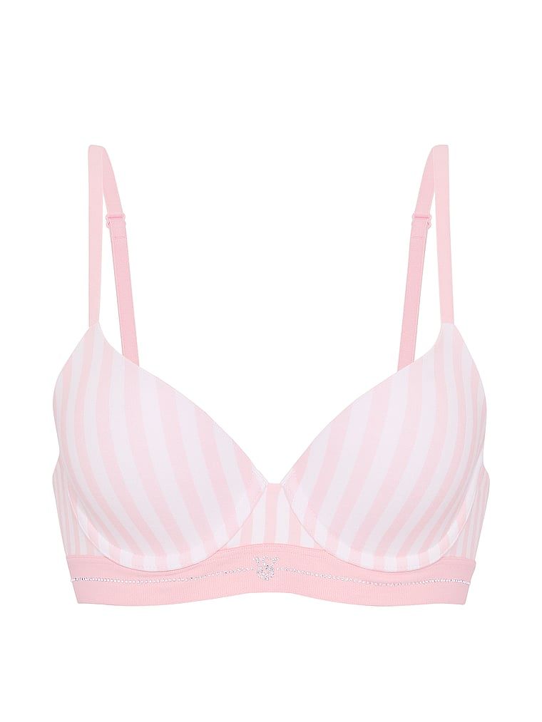 Sutien de bumbac push-up Perfect Shape Signature Shine. Produsul are o culoare cu model și provine din colecția de tricouri.