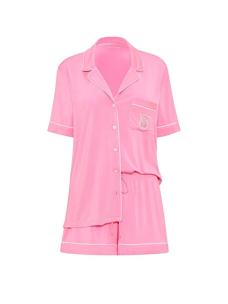 Pijamale modale cu pantaloni scurți SoSoft. Produsul este roz și provine din colecția Victoria's Secret.
