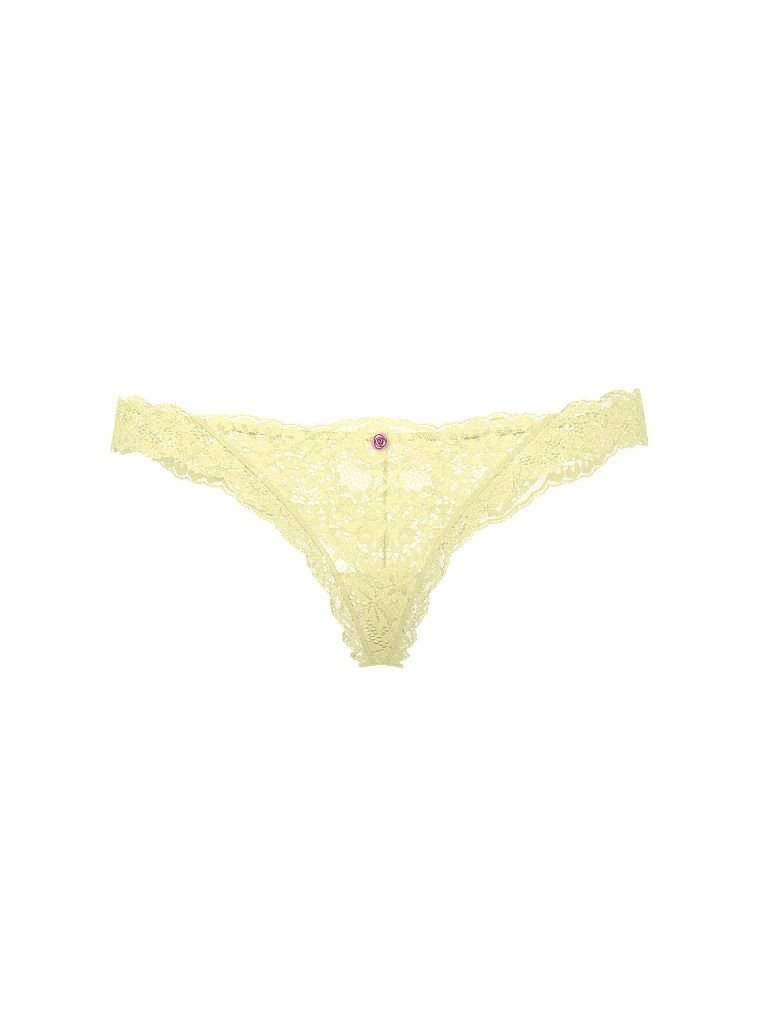 Tanga din dantelă. Produsul este galben și provine din colecția Dream Angels.