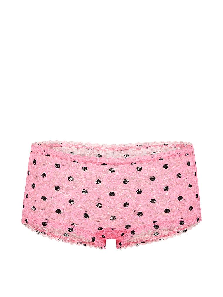 Pantaloni scurți din dantelă, pantaloni scurți cu talie joasă Boyshort. Produsul are imprimeu color și provine din colecția Lacie.